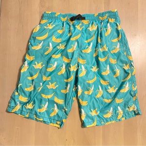 Men’s Teal Banana Swim Trunks - XL
